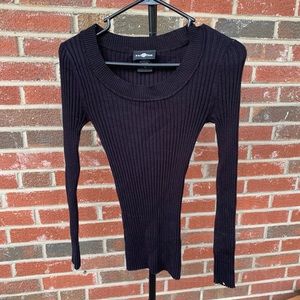 Black form fitting sweater